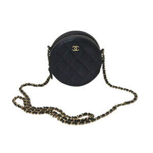 CHANEL chain bag Coco Mark Matelasse round caviar skin purple shell